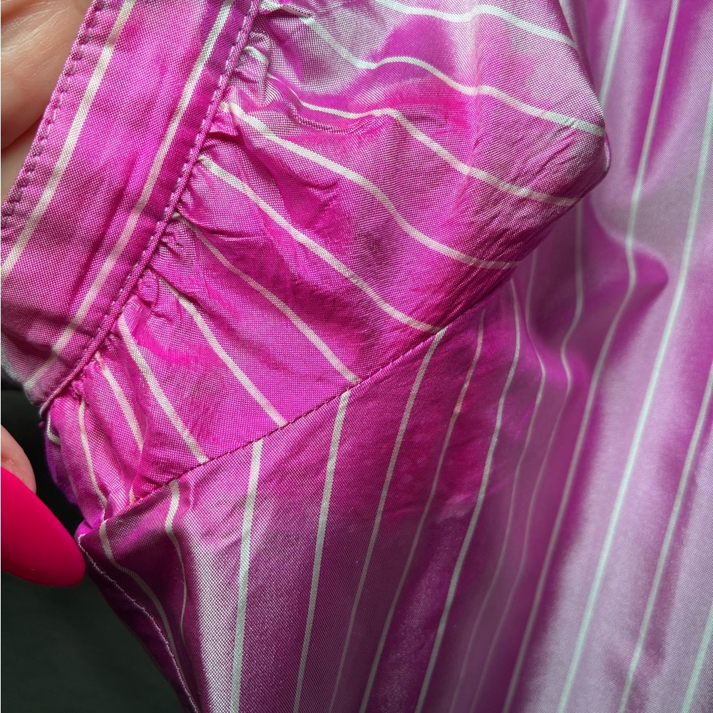 Women’s size 8 black Label Ralph Lauren pink & white striped silk cap sleeve - Picture 6 of 9